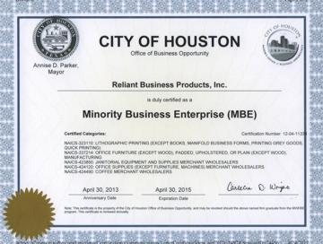 Reliant Minority Business Enterprise - PDF File